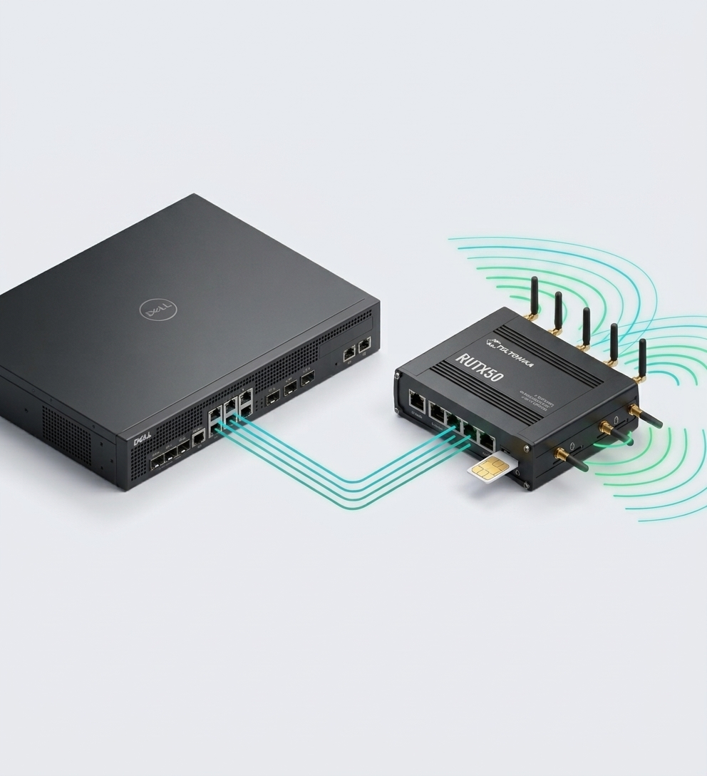 5G-router in combinatie met SD-WAN-hardware​